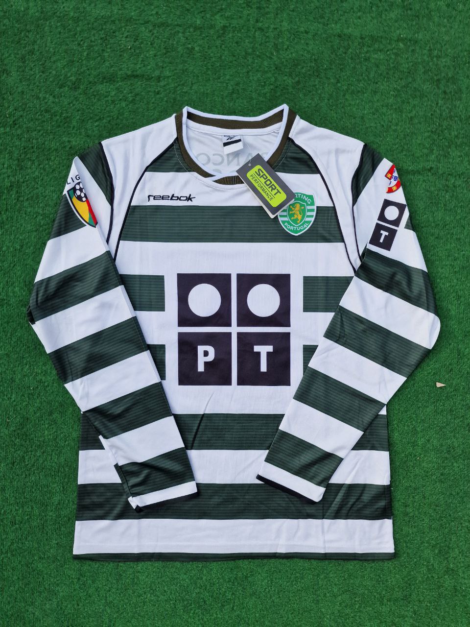 Cristiano Ronaldo Sporting Lisbon First Season Long Sleeve Retro Kids Jersey Soccer Shirt