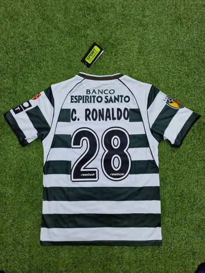 Sporting Lissabon Cristiano Ronaldo Nummer 28 Vintage-Trikot