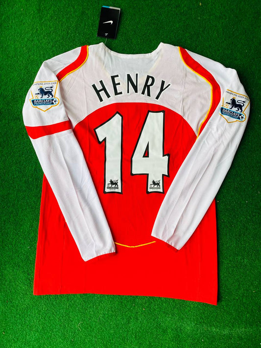 Thierry Henry Arsenal Retro Langarm Fußballtrikot
