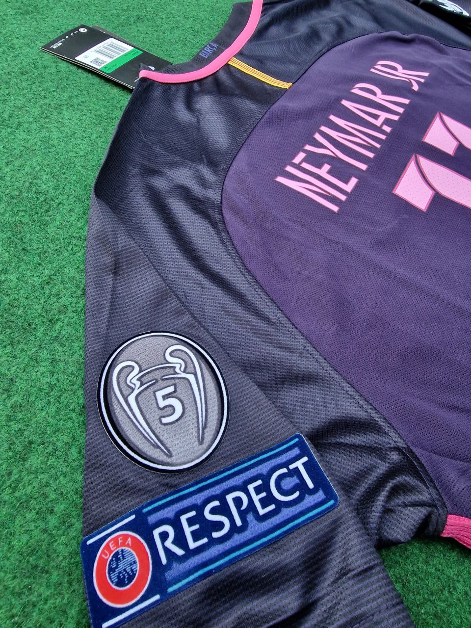 Neymar Jr Barcelona 2014/15 Retro Black Pink Jersey Maillot Trikot Maglia