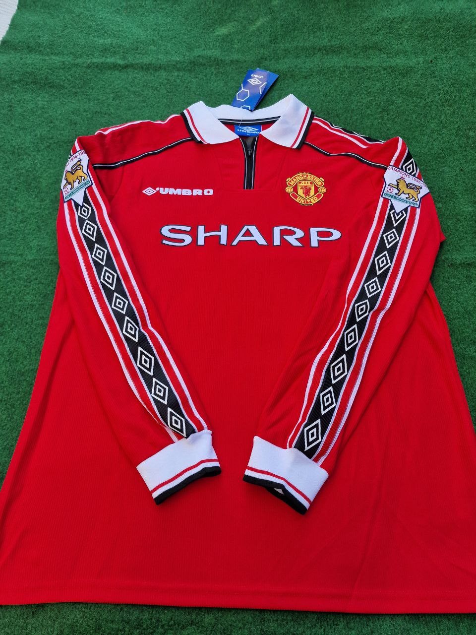 Manchester United 1999 Teddy Sheringham Red Retro Jersey Maillot Trikot Maglia Soccer Shirt
