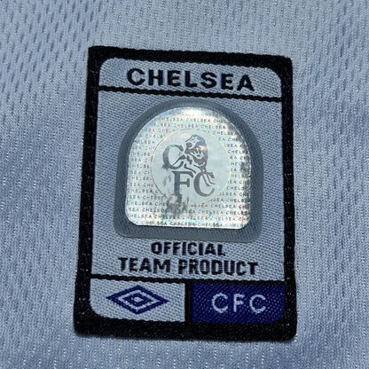 Didier Drogba 15 Chelsea Auswärts 2004 Retro Weiß Langarm Trikot Kit Maillot Fußballtrikot