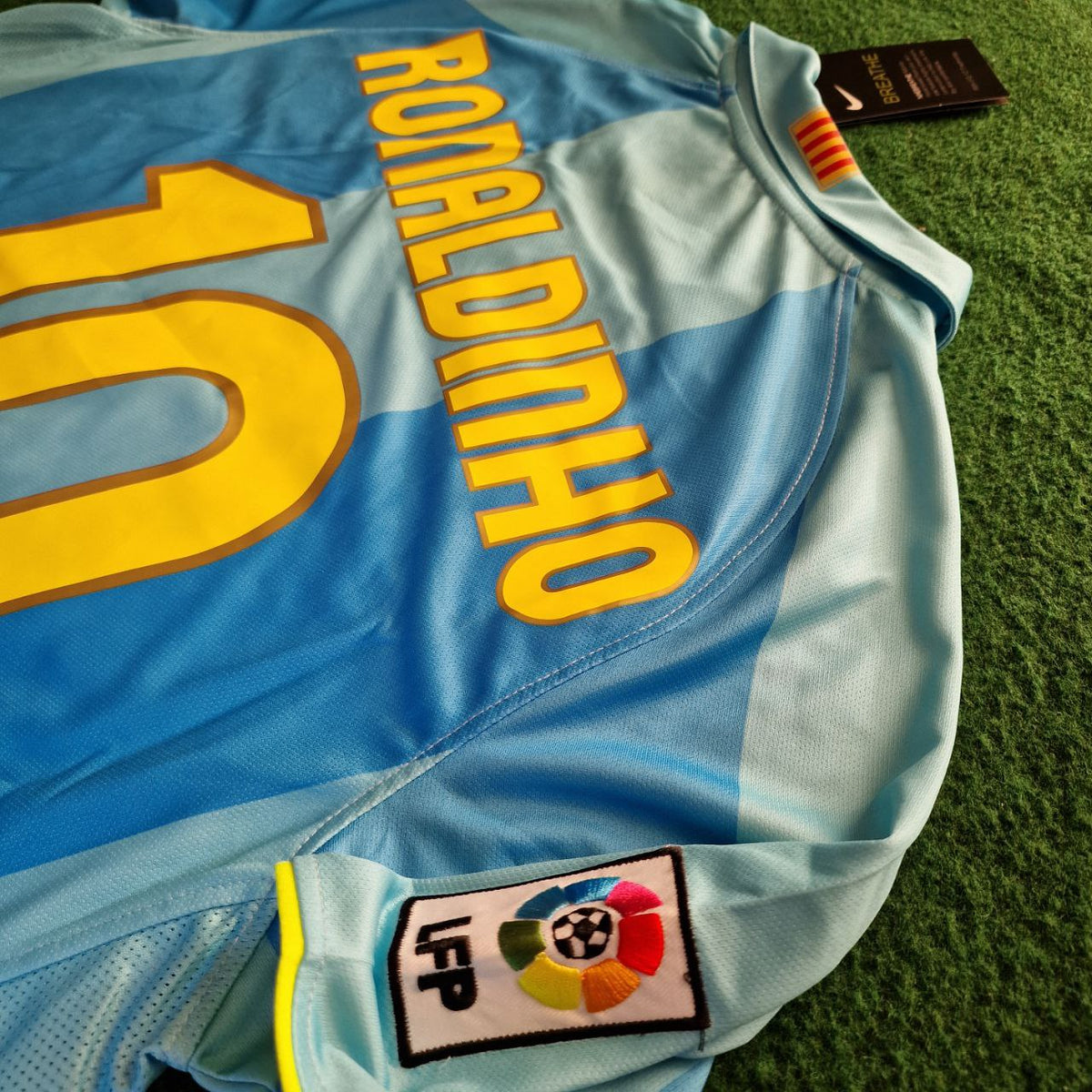 Ronaldinho Gaucho Barcelona 2008 Auswärtstrikot Blau Retro Trikot Maillot Fußballtrikot