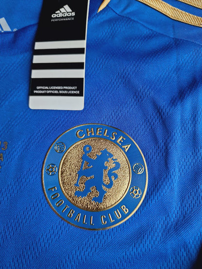 Eden Hazard Chelsea 2013 Europa League Finale Amsterdam Blaues Retro-Fußballtrikot
