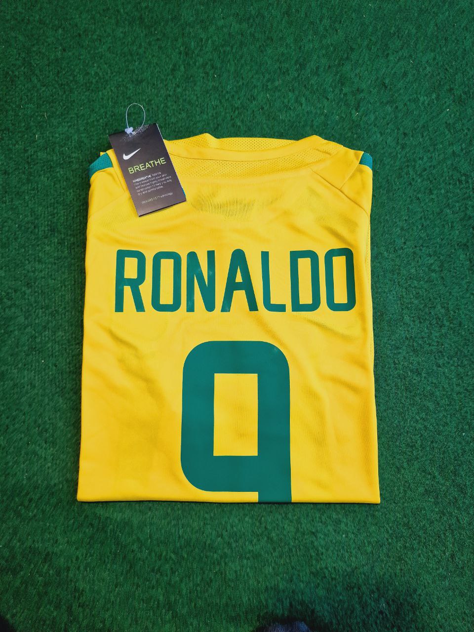 Ronaldo Nazario Brazil 2002 World Cup Yellow Retro Football Jersey