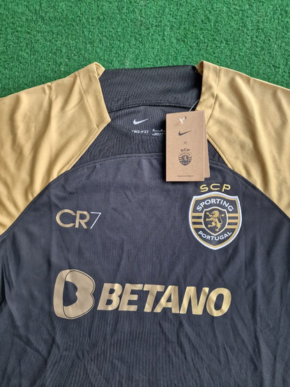 Cristiano Ronaldo Nummer 28 Sporting CP Goldenes Retro-Fußballtrikot