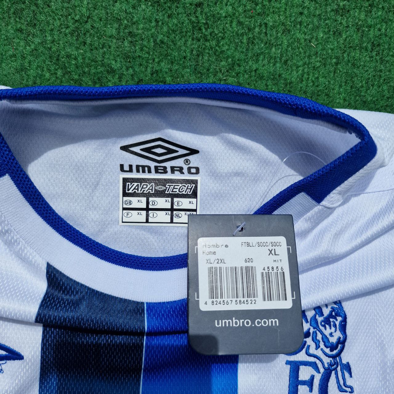 Didier Drogba 15 Chelsea Auswärts 2004 Retro Weiß Langarm Trikot Kit Maillot Fußballtrikot