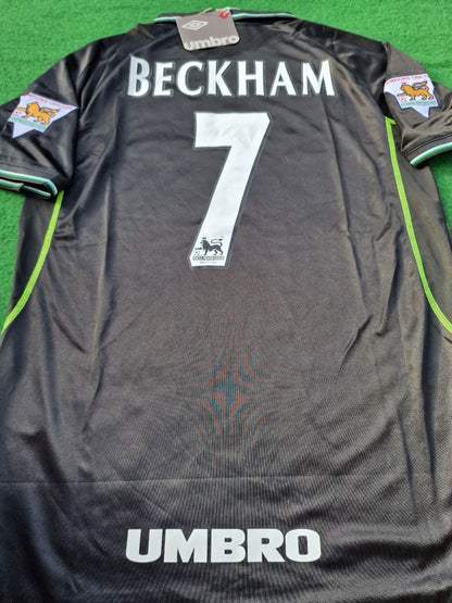 David Beckham Manchester United 1998 1999 Black Retro Football Jersey