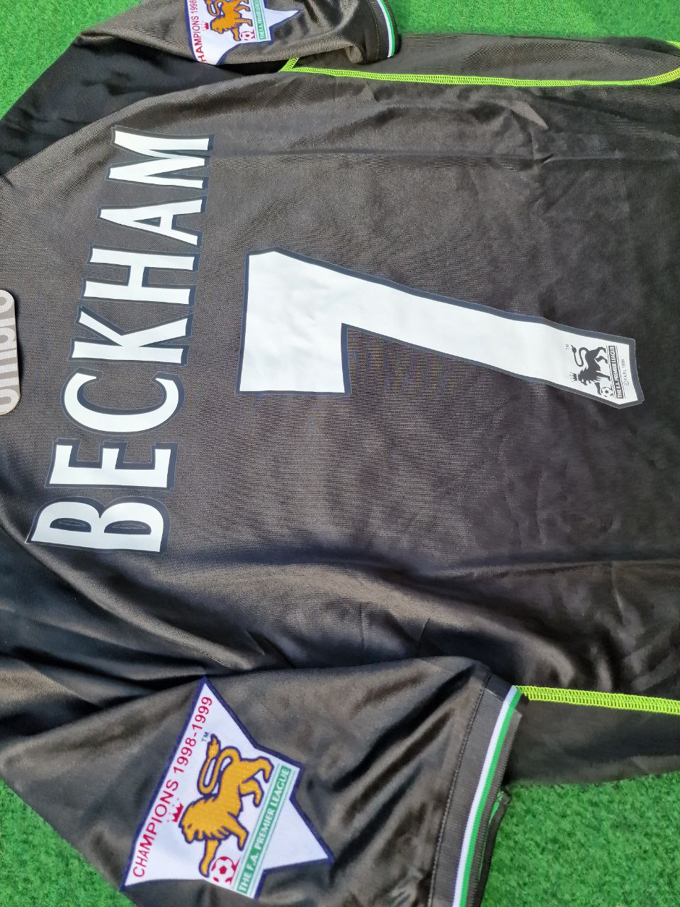 David Beckham Manchester United 1998 1999 Black Retro Football Jersey