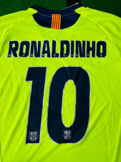 Ronaldinho Gaucho Barcelona 2005 2006 Grün Gelb Retro Trikot Maillot