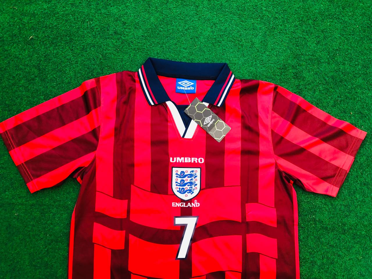 David Beckham England Red Retro Football Jersey