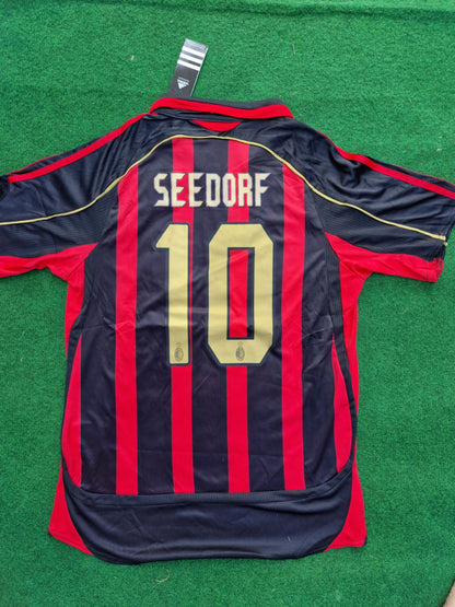 Clarence Seedorf 10 – AC Milan 2008-2009 Home Gold Printing Retro Kit Jersey – | Trikot | Maillot