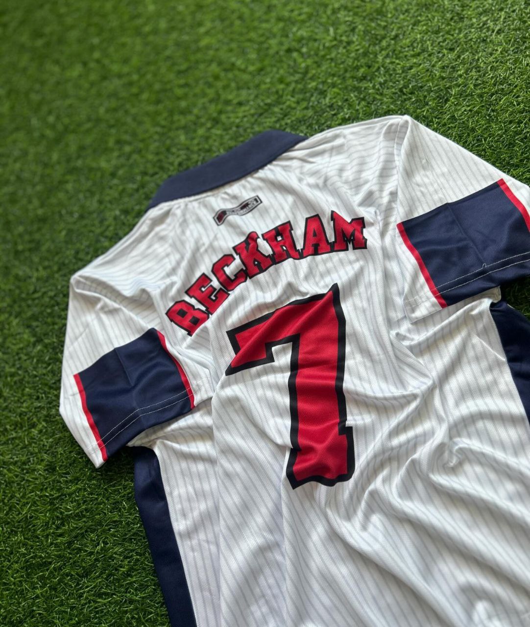 David Beckham England rot-weißes Retro-Trikot