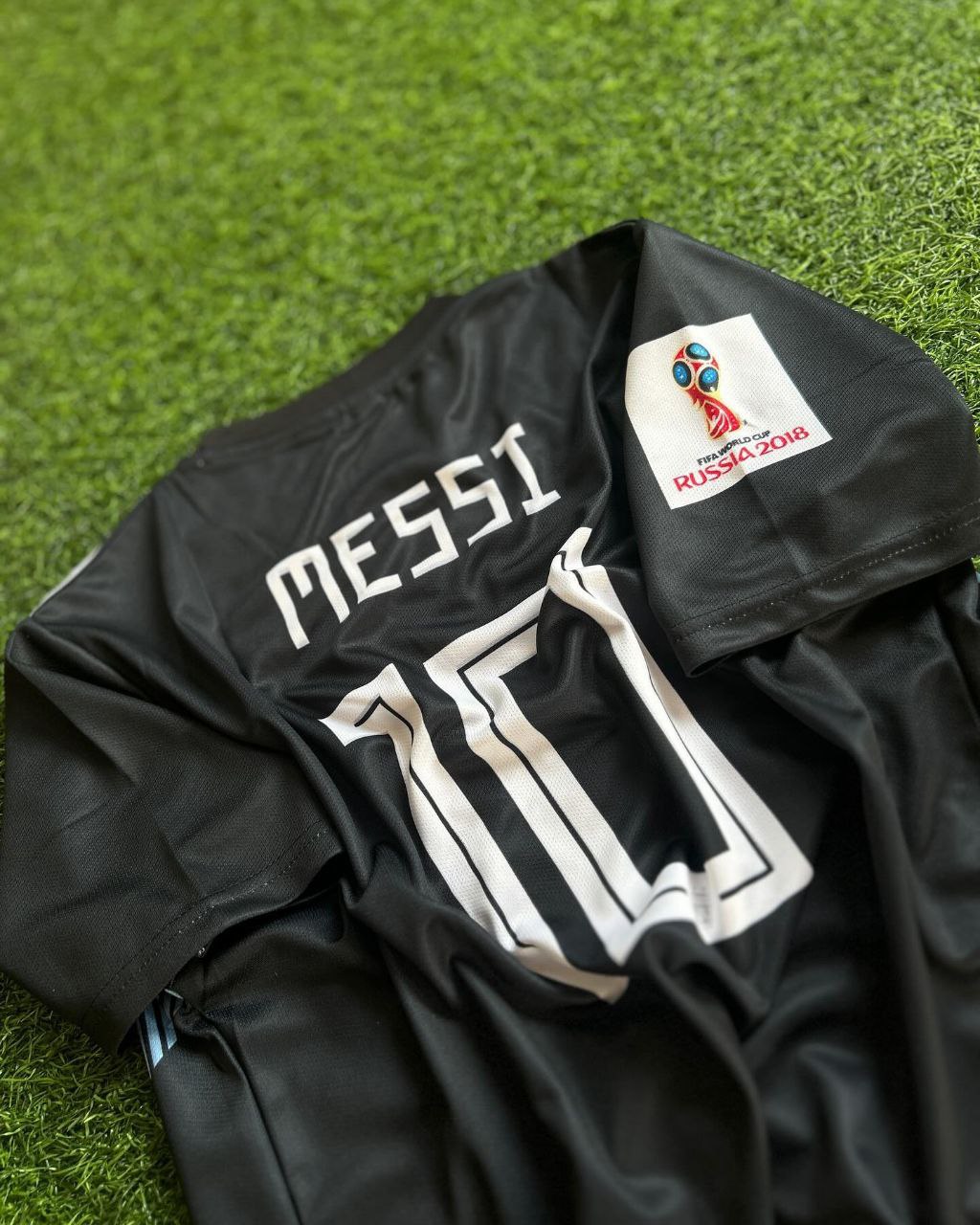 Lionel Messi Argentina 2018 World Cup Black Retro Football Jersey