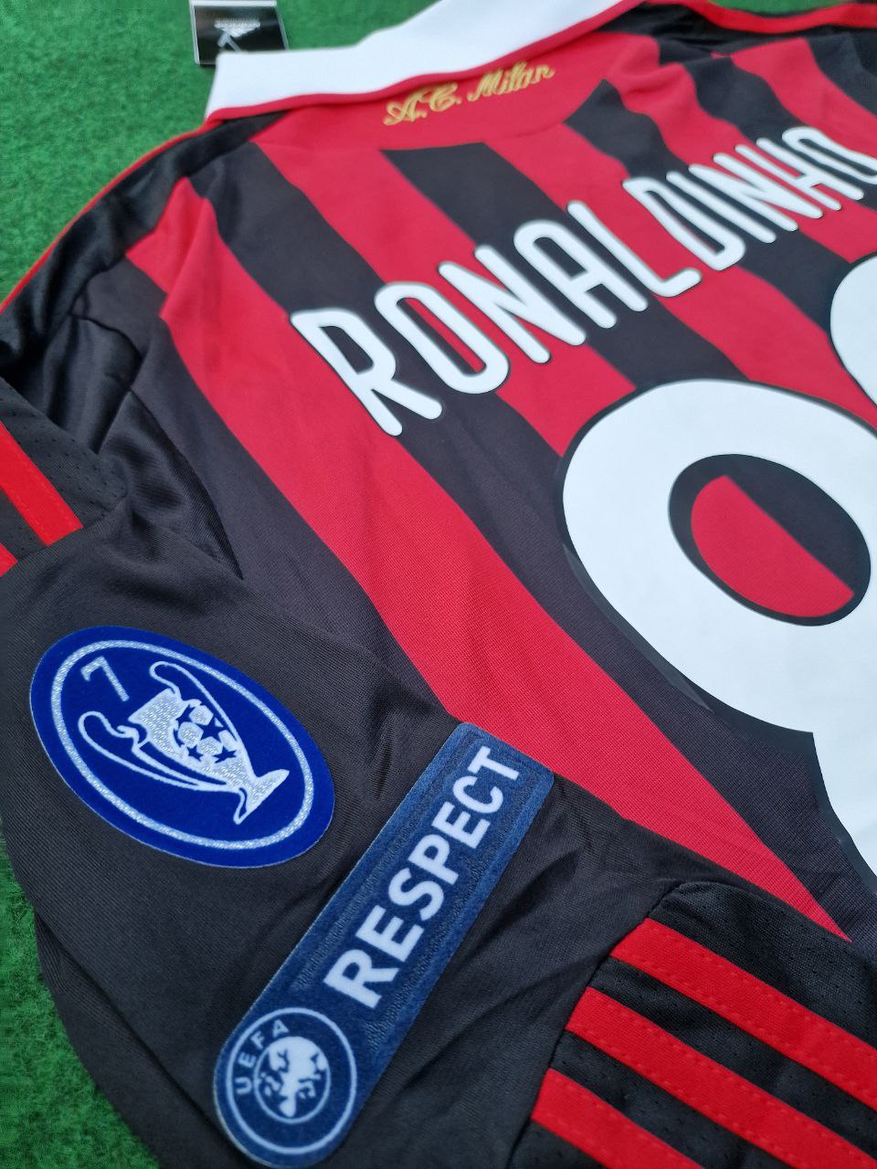 Ronaldinho Milan 2009 2011 Retro Long Sleeve Jersey Maillot Trikot Maglia