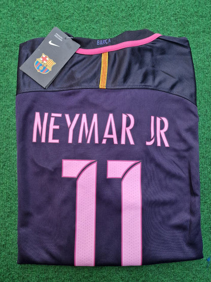 Neymar Jr Barcelona 2014/15 Retro Black Pink Kids Jersey Soccer Maillot KinderTrikot Maglia Soccer Shirt