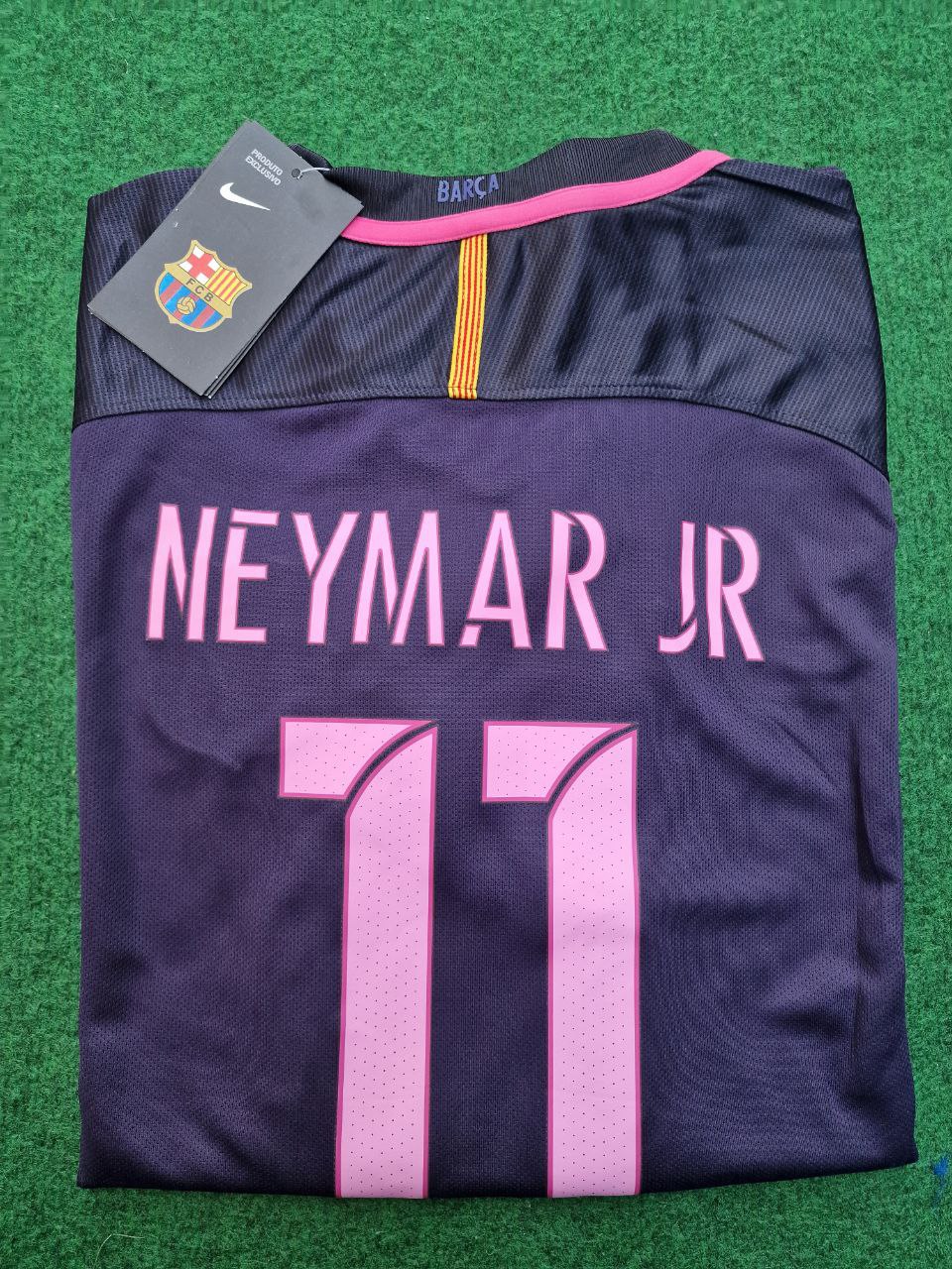 Neymar Jr Barcelona 2014/15 Retro Black Pink Jersey Maillot Trikot Maglia
