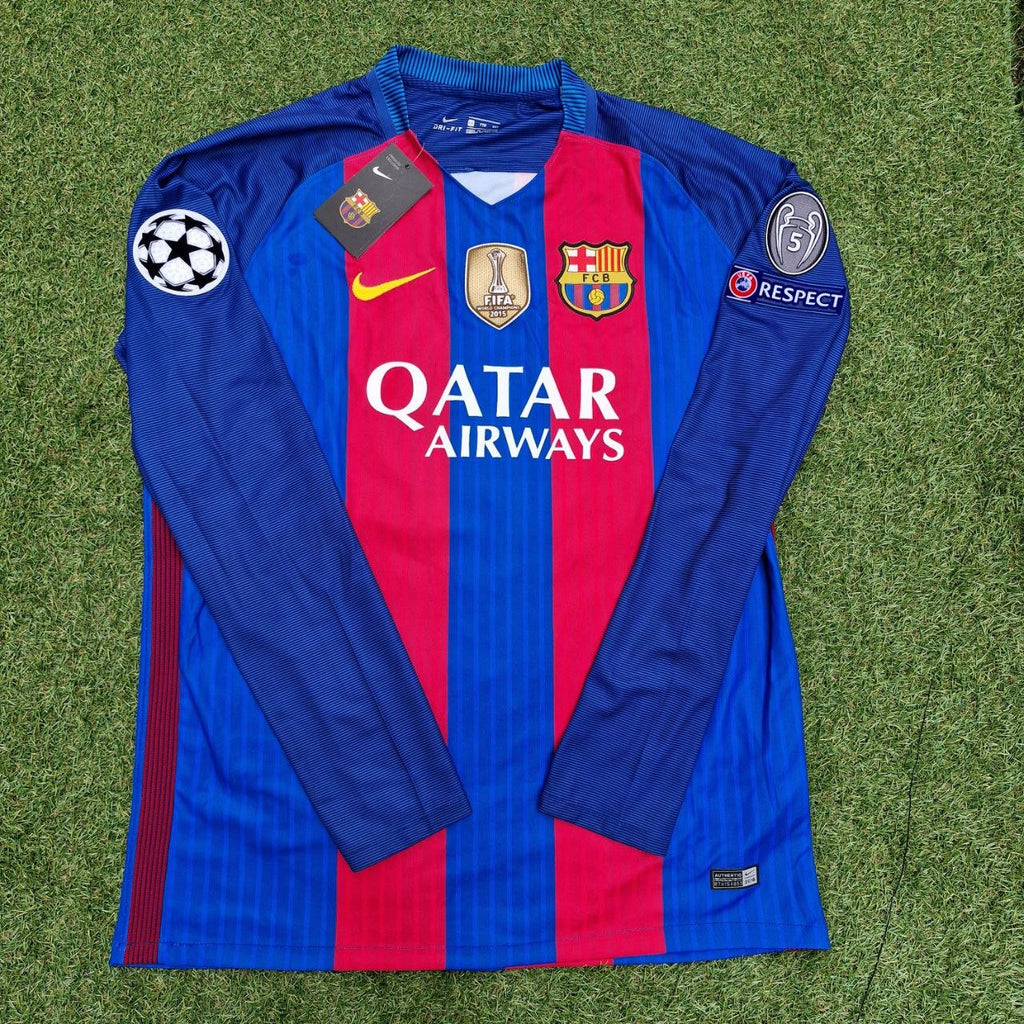 Lionel Messi Barcelona 2016 Special Edition Jersey with World Championship Patch Soccer Jersey