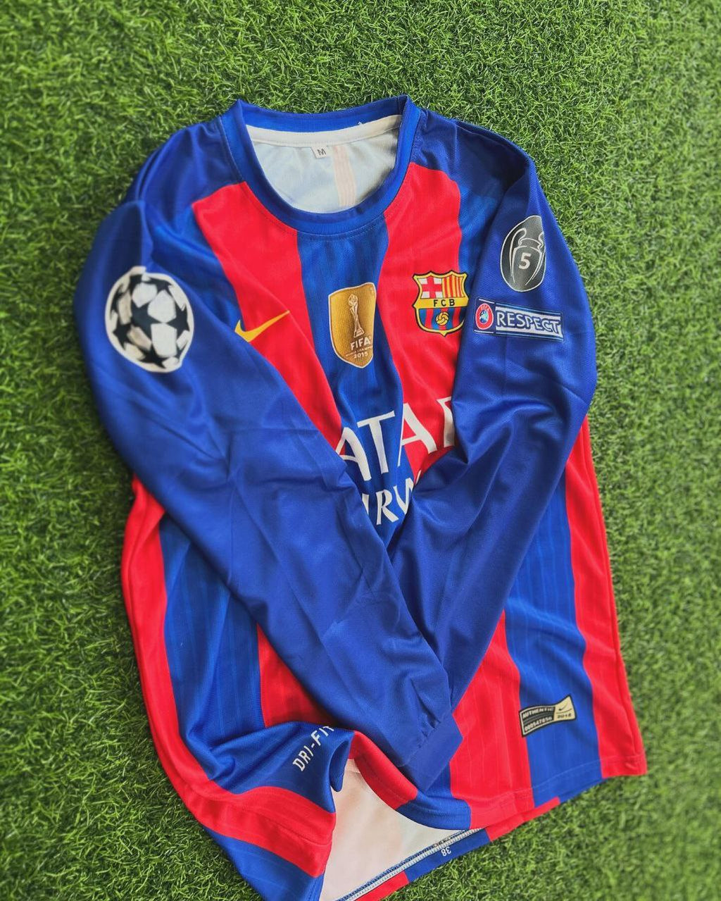 Lionel Messi Barcelona 2016 Special Edition Jersey with World Championship Patch Soccer Jersey