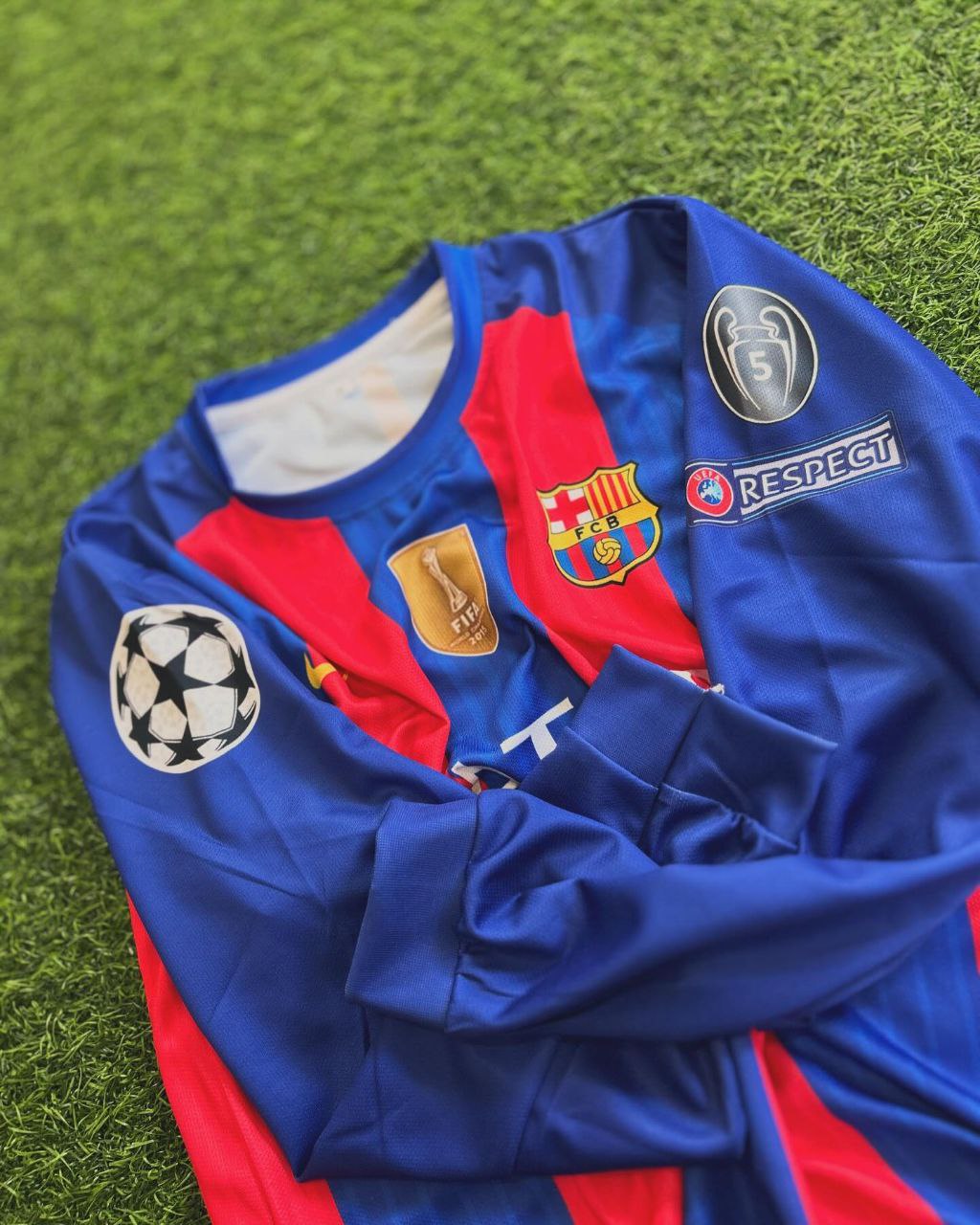 Lionel Messi Barcelona 2016 Special Edition Jersey with World Championship Patch Soccer Jersey