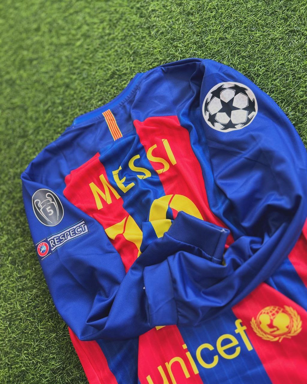 Lionel Messi Barcelona 2016 Special Edition Jersey with World Championship Patch Soccer Jersey