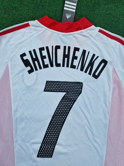 Andriy Shevchenko AC Mailand 2003 Champions League Finale Old Trafford Retro Trikot Weiß Maglia Maillot