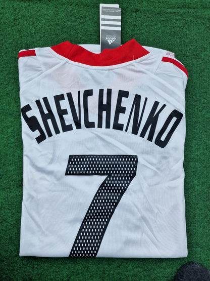 Andriy Shevchenko AC Mailand 2003 Champions League Finale Old Trafford Retro Trikot Weiß Maglia Maillot