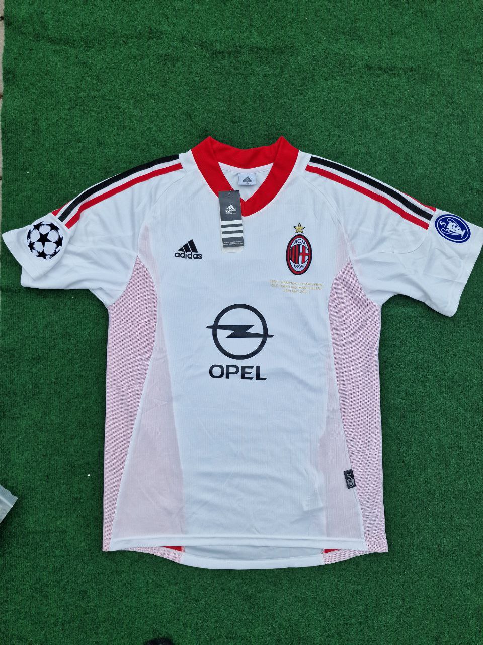 Andriy Shevchenko AC Milan 2003 Champions League Final Old Trafford White Retro Jersey Maglia Maillot