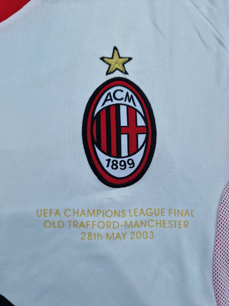 Andriy Shevchenko AC Mailand 2003 Champions League Finale Old Trafford Retro Trikot Weiß Maglia Maillot