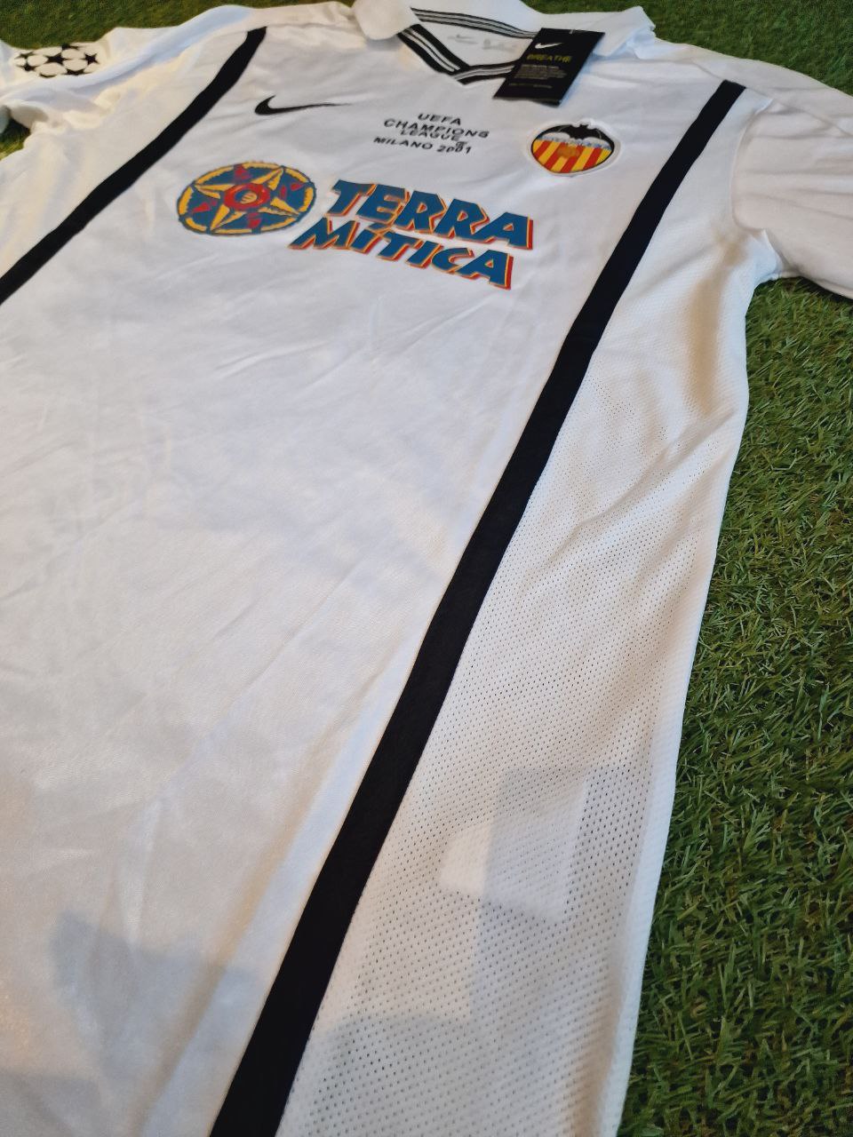Gaizka Mendieta Valencia 2001 Milano Champions Final Retro Jersey Camiseta Maillot Trikot Soccer Shirt