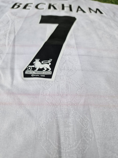 David Beckham Manchester United White Retro Football Jersey