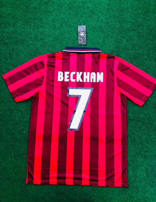 David Beckham England Rotes Retro-Fußballtrikot