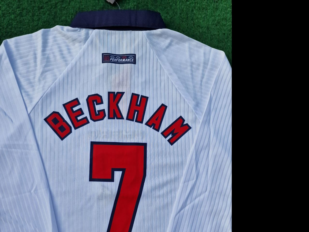 David Beckham England WM 1998 Langarm-Retro-Trikot