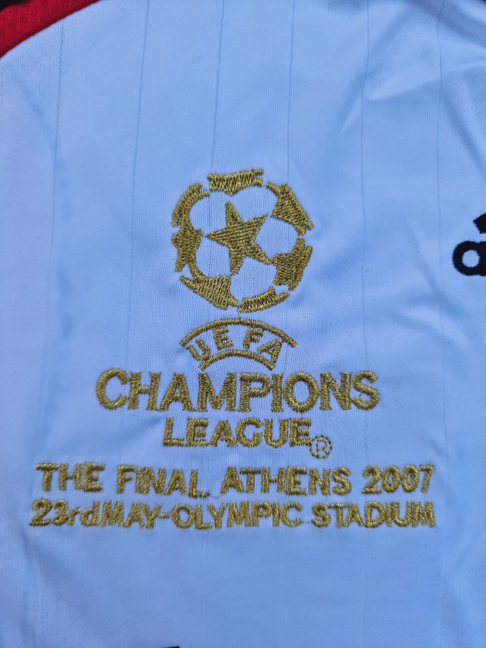 Andrea Pirlo #21 Milan 2007 Final Athene Champions League Final White Retro Football Jersey Soccer Shirt