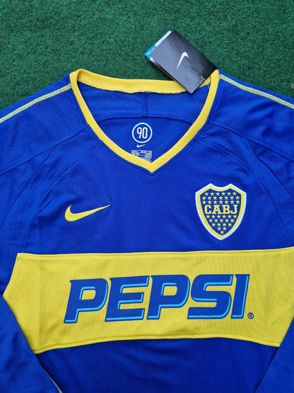 Juan Roman Riquelme Boca Juniors 2003-2004 Long Sleeve Retro Football Jersey