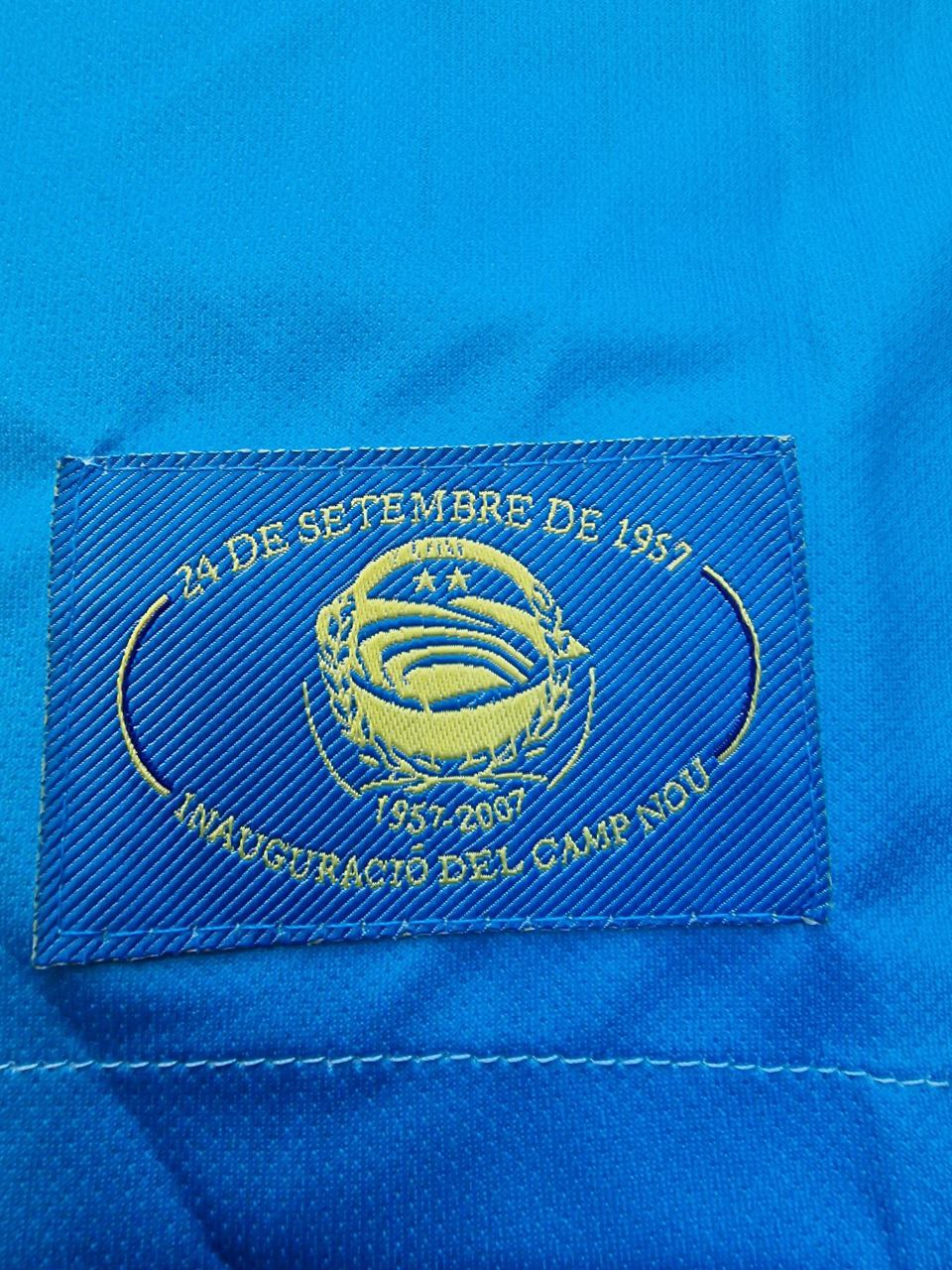 Maillot Rétro Lionel Messi Barcelone 2007 2008 Bleu Ciel Jaune Numéro 19