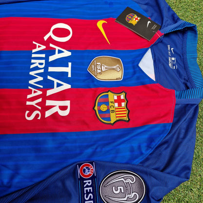 Lionel Messi Barcelona 2016 Sonderedition Trikot mit Weltmeisterschafts-Patch Fußballtrikot