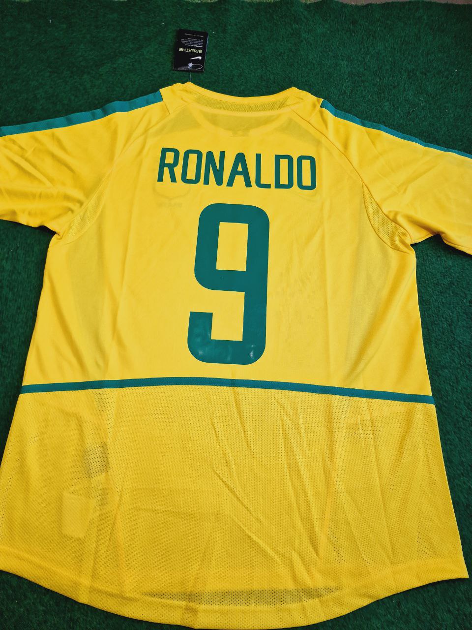 Ronaldo Nazario Brazil 2002 World Cup Yellow Retro Football Jersey
