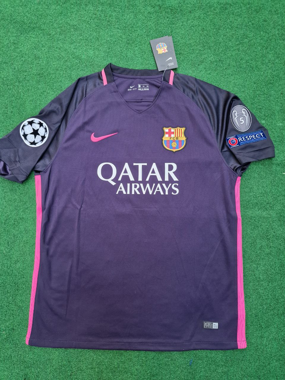 Neymar Jr Barcelona 2014/15 Retro Black Pink Jersey Maillot Trikot Maglia