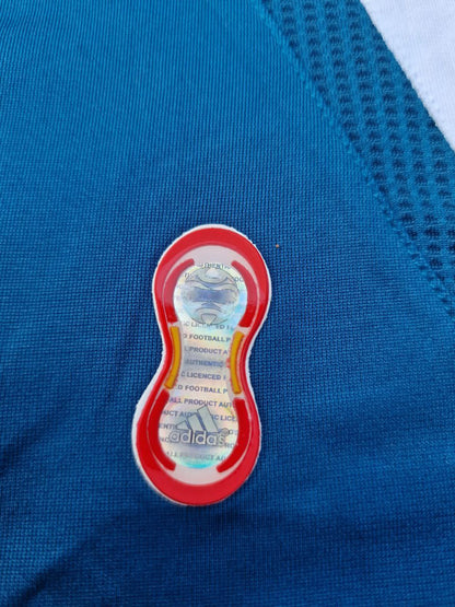 Steven Gerrard Liverpool 2007 White Blue Long Sleeve Retro Jersey