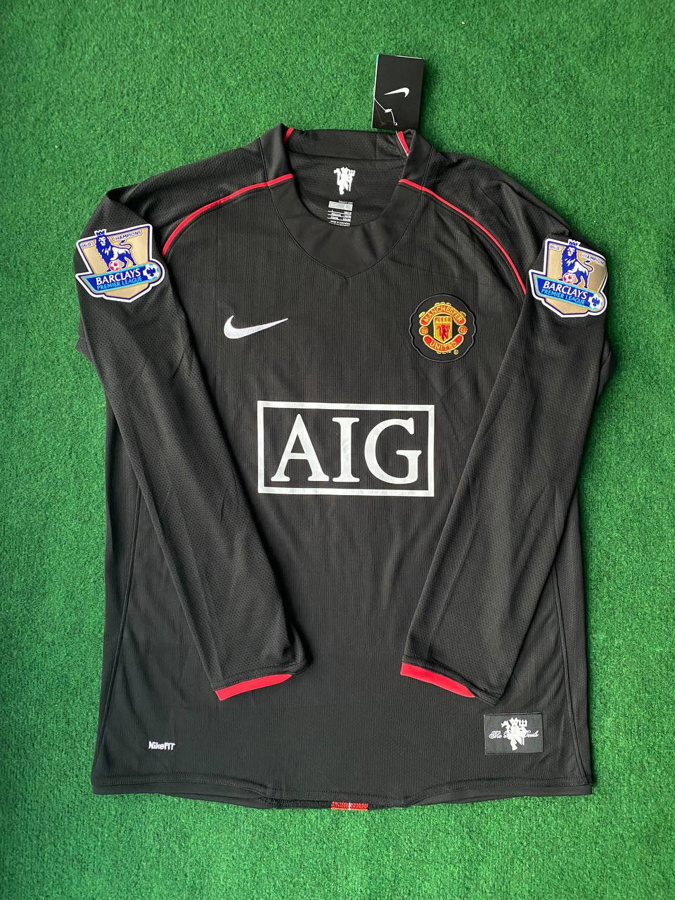 Louis Saha Manchester United 2007-2008 Maillot Rétro Noir Trikot Camiseta Maillot de football