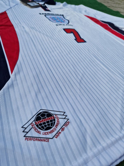 David Beckham England WM 1998 Langarm-Retro-Trikot
