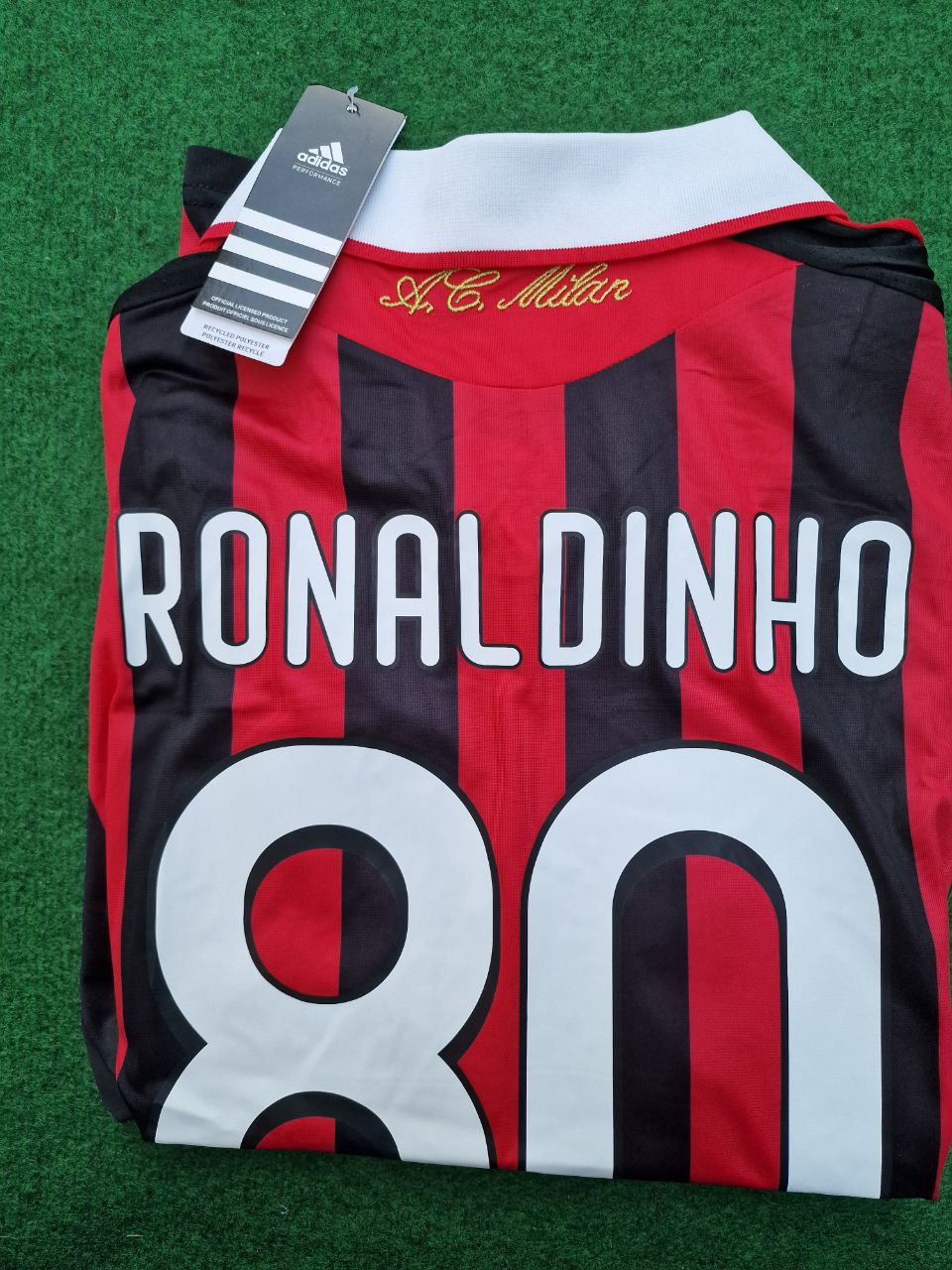 Ronaldinho Milan 2009 2011 Retro Long Sleeve Jersey Maillot Trikot Maglia