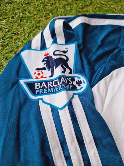 Fernando Torres Liverpool 2007 Weiß Blau Langarm Retro Trikot Maglia Premier League Patch Fußball Shirt