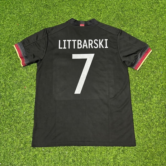 Camiseta de fútbol retro negra de Alemania de Pierre Littbarski #7