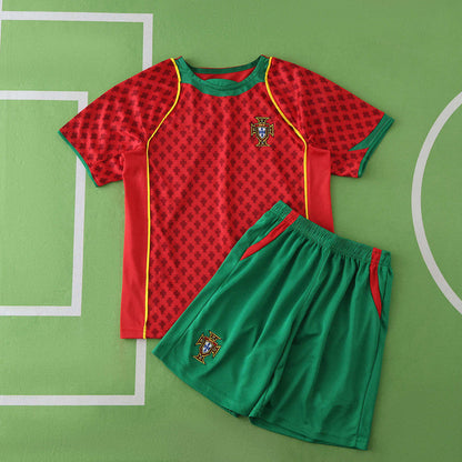 Portugal 2004 Saison Heim Kinder Retro Trikot Fußballshirt