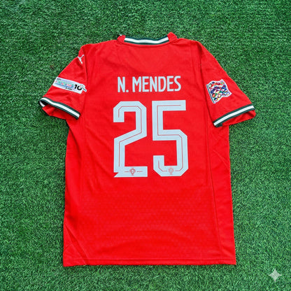 Nuno Mendes Portugal UEFA Nations League Sieger Rot Jersey Trikot Fußballtrikot