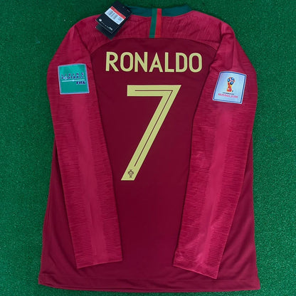 Cristiano Ronaldo Portugal 2018 World Cup Retro Jersey Trikot Maglia Soccer Shirt