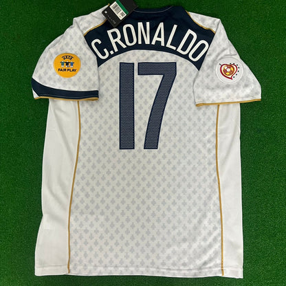 Cristiano Ronaldo 17 Portugal EURO 2004 Retro Auswärtstrikot Fußballtrikot