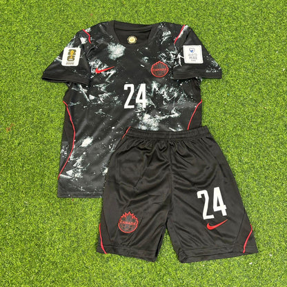 Maillot de football noir enfant Promise David Canada Coupe du Monde 2026